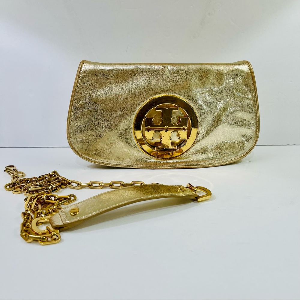 Tory Burch Reva Gold Chain Shoulder Bag - Picture 11 of 16